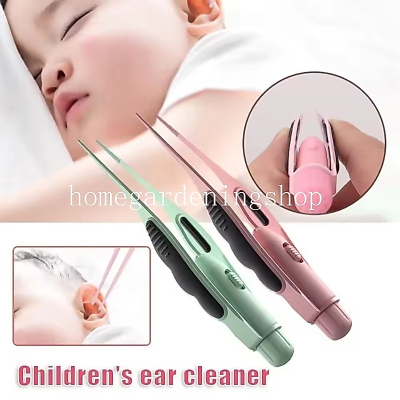 นํากลับมาใช้ใหม่ได้ 360° แหนบกําจัดขี้ผึ้งหู LED Anti-Skid พร้อมไฟความสว่าง Curette ความปลอดภัยเครื่องมือทําความสะอาดขี้หู