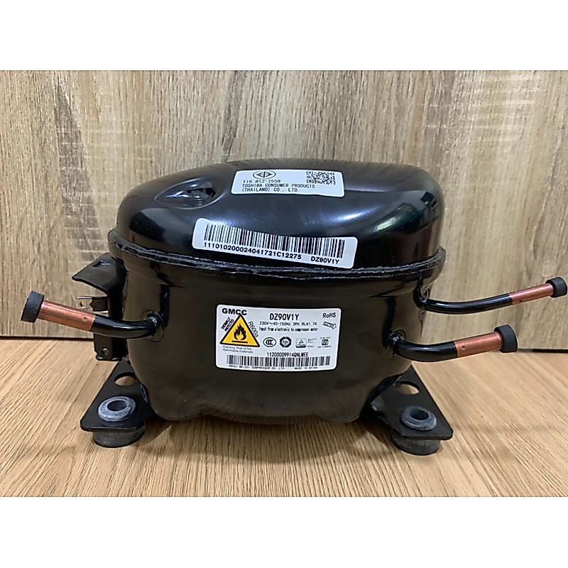 คอมเพรสเซอร์ตู้เย็น TOSHIBA INVERTER DZ90V1Y น้ำยา R600a อะไหล่ตู้เย็น