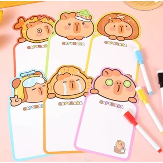 S0296 กระดานไวท์บอร์ด ลายคาปิบาร่า มีสายแขวน ขนาดเล็ก 20cm แถมฟรี ปากกา (สุ่มลาย) เครื่องเขียน