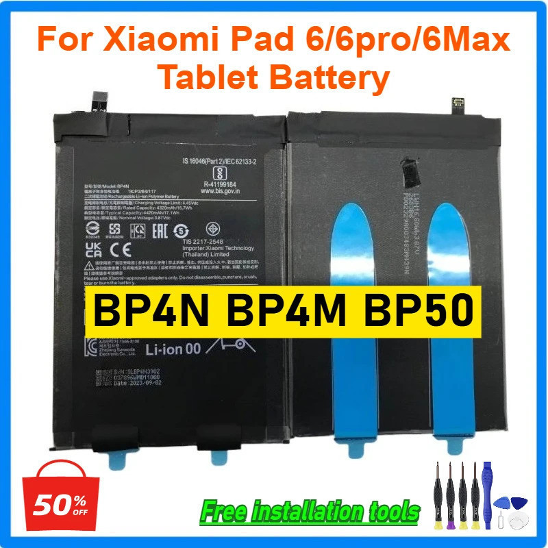 สําหรับ Xiaomi Pad 6/6pro/6Max BP4N BP4M BP50 แบตเตอรี่ใหม่เอี่ยมพร้อมเครื่องมือ