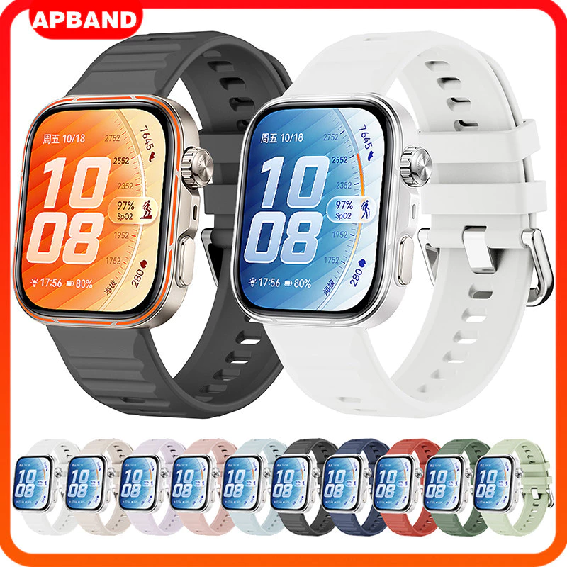 สายรัดกีฬาซิลิโคน for Huawei Watch Fit 5/5Pro/4/4 Pro สายรัดข้อมือยางเดิมสายรัดข้อมือสายรัดข้อมืออุปกรณ์เสริม