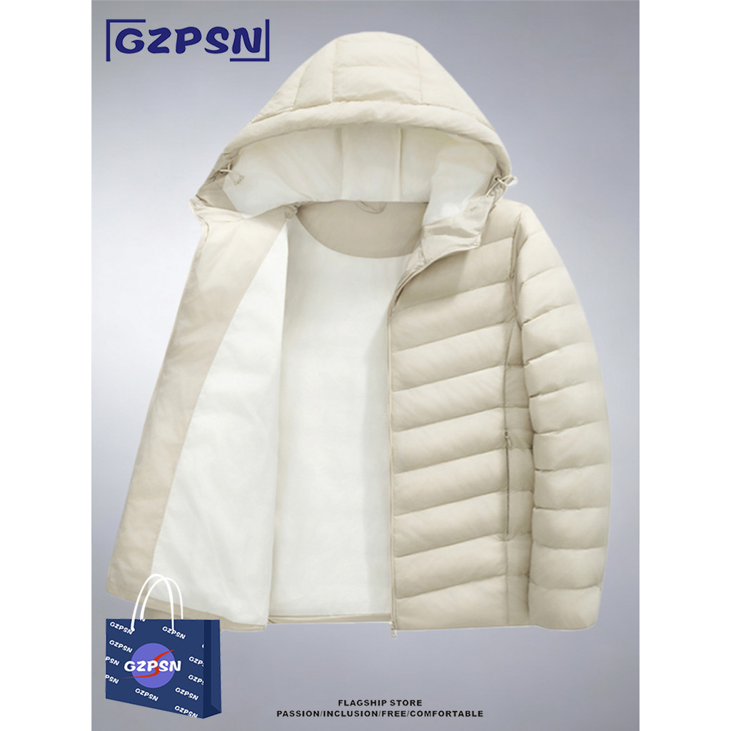 Off-White Hooded Jiujiang Down Jacket ผู้ชายผู้หญิง Casual All-Match เป็ดลง Cold-Proof Jacket Warm L