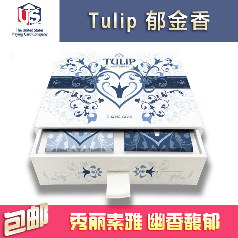 Huiqi Poker Tulip Tulip คอลเลกชันนําเข้าการ์ดเล่นตัดดอกไม้สร้างสรรค์