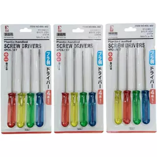(ยกแพ็ค 12 แผง) ไขควงด้ามใส แผงละ 4 ชิ้น NO.MA-402