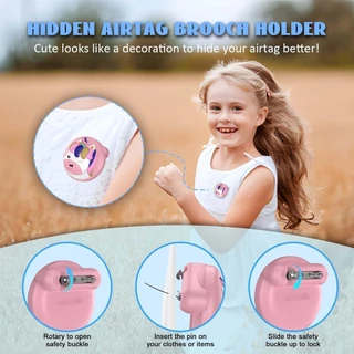 ที่ยึด Airtag สําหรับเด็ก-เคส Airtag ซ่อนซิลิโคนอ่อนนุ่มพร้อมพิน,ที่วางติดตาม GPS น้ําหนักเบาเข้ากันได้กับ Airtag สําหรับเด็ก ผู้สูงอายุ เสื้อผ้า กระเป๋าเป้สะพายหลัง
