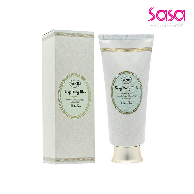 Sabon Silky Body Milk Tube White Tea (200ml)