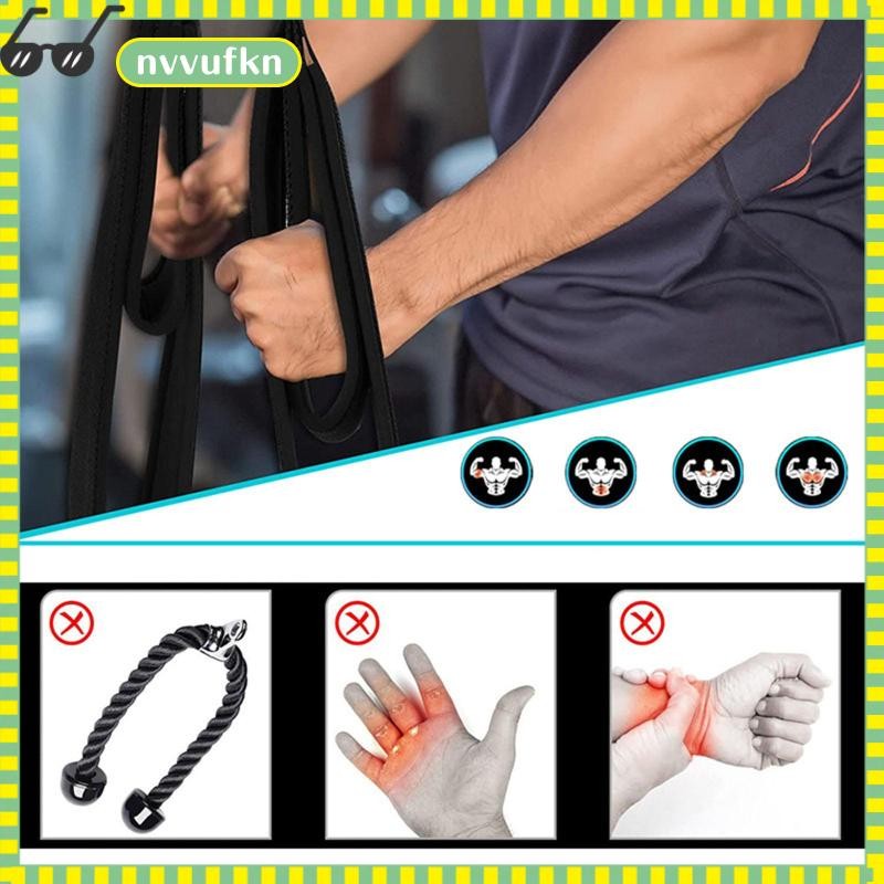 Tricep Strap Pulley System ออกกําลังกาย Ab Crunch Strap สําหรับยิมดึงเครื่อง
