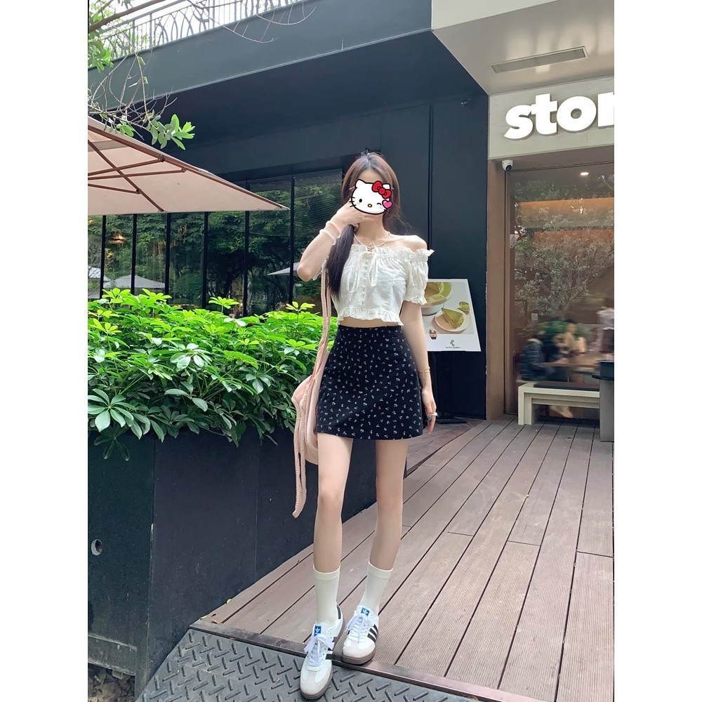 PX กระโปรงลายดอก กางเกงซับใน M-4XL กระโปรงผู้หญิง กระโปรงขาสั้น สไตล์เกาหลี ลายลูกไม้เล็ก ซิปข้าง สาวอวบใส่ได้ - รูปที่ 6