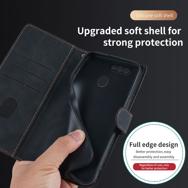เคส OPPO A5s เคส OPPO A7 เคส OPPO A12 เคส OPPO F9 เคส OPPO F9 Pro สําหรับ Flip Stand การ์ด Dermis หน