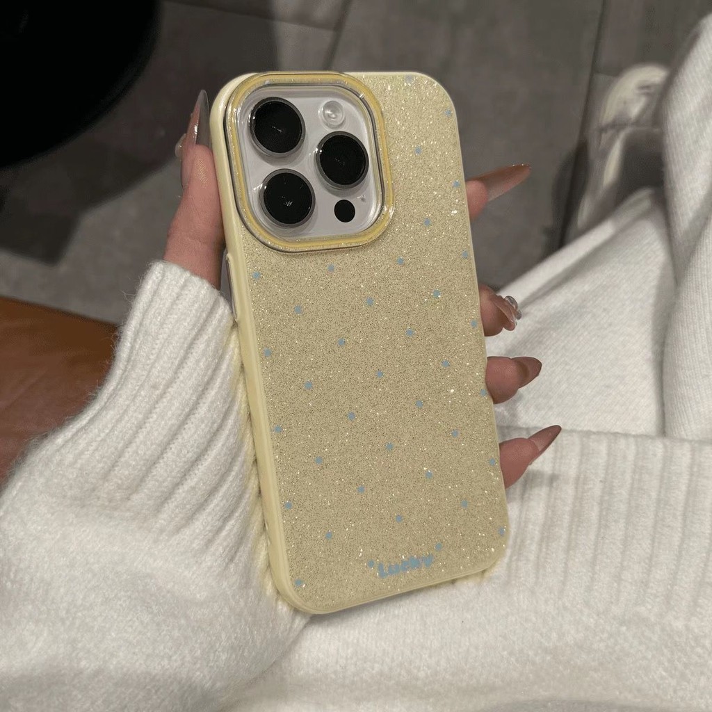 Imd Bling Glitter สําหรับ iPhone 16 15 14 13 12 11 Pro XS Max X XR 8 7 Plus Polka Dot Soft Case | IMDSFK