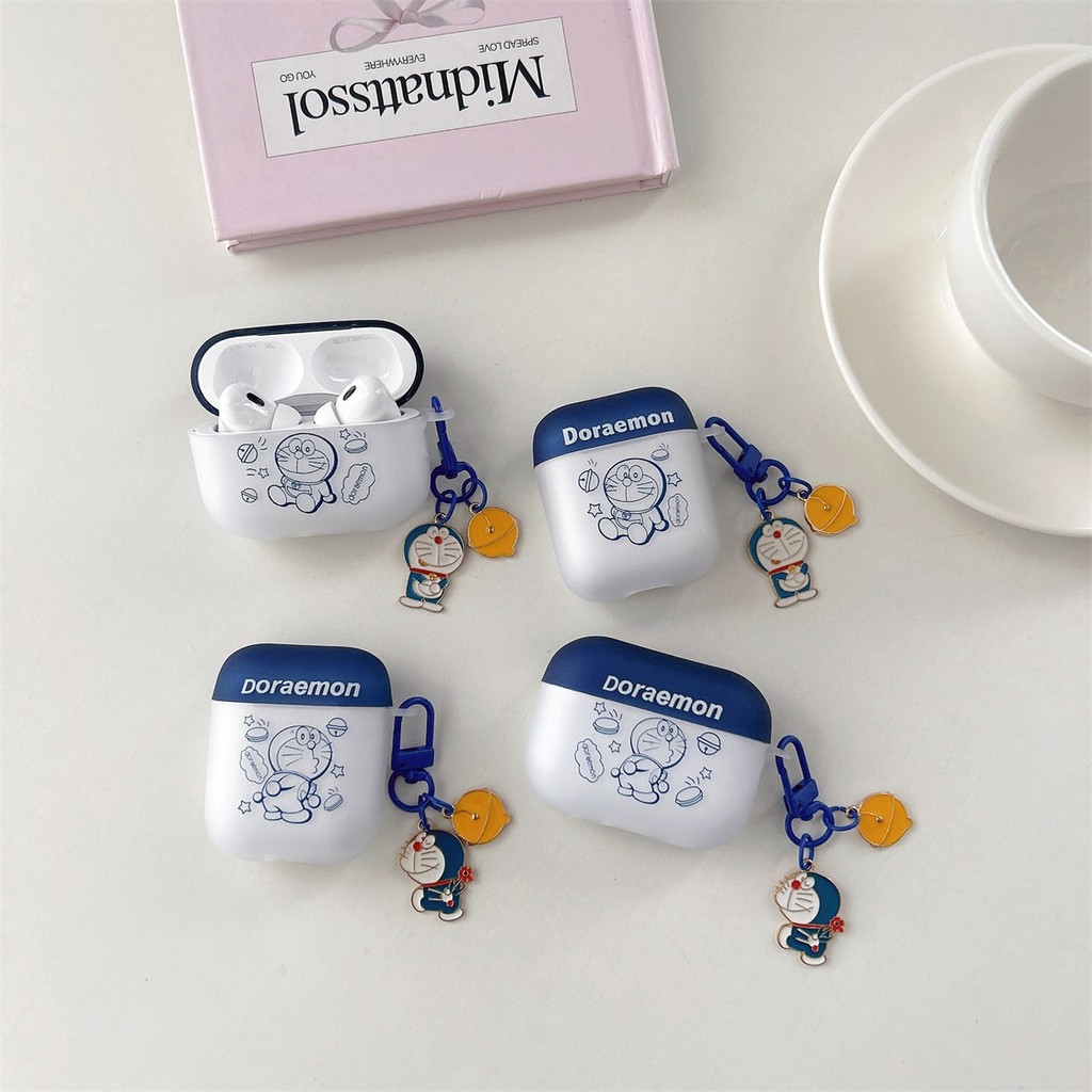 Doraemon Bicolor TPU Cover Casing Shell สําหรับ AirPods PRO 1 2 3 4 ANC เคสป้องกัน – โปรปัง
