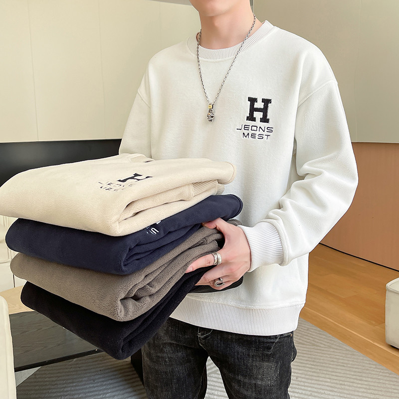 2022 อนุภาคหนา Oli ขนแกะชิ้นเดียวขนแกะเสื้อกันหนาวผู้ชายอินเทรนด์เยาวชนหล่อ High School Stu