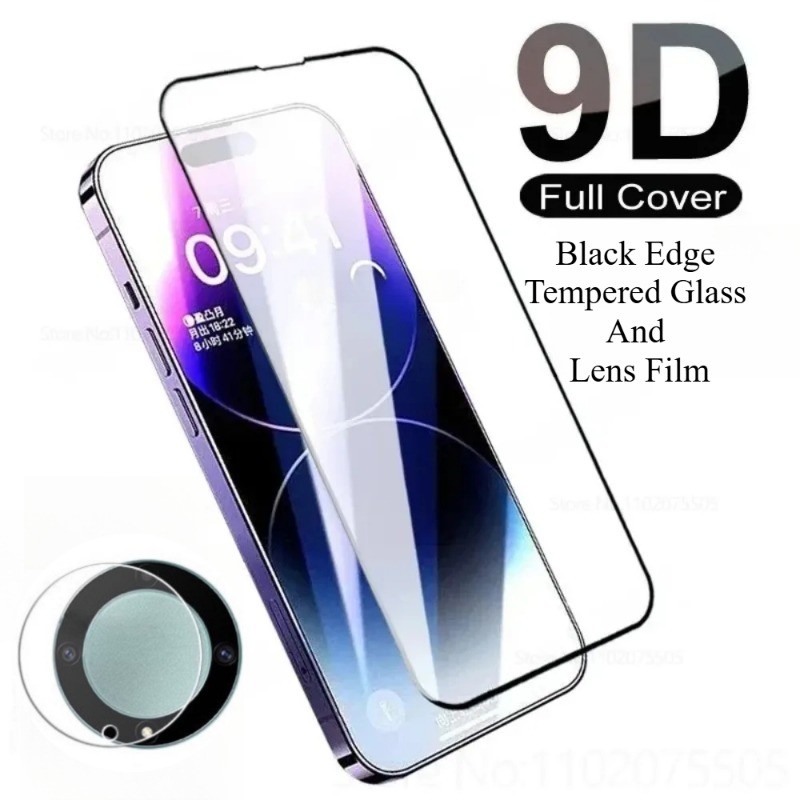 สําหรับ Vivo V2357A V2361GA V2364A V2410A V2415A V2417 V2419 V2419A สีดําขอบกระจกนิรภัย 9H HD โทรศัพ