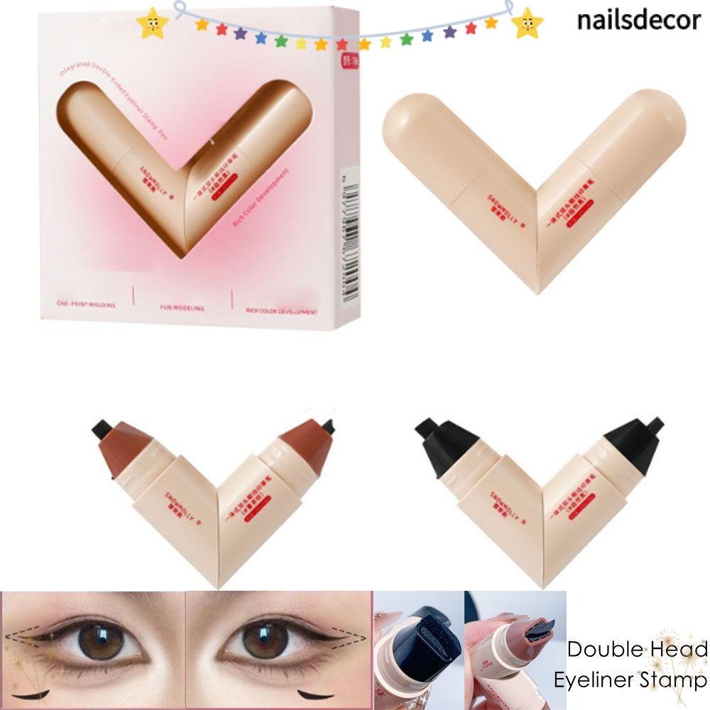 NAILSDECOR Eyeliner Stamp, Waterproof Quick Dry Eye Liner Stamp, Long Lasting Folding Portable Eyeli