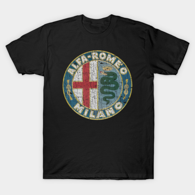 เสื้อยืด Vintage VINTAGE STYLE - Alfa Romeo Milano T-Shirt แท้ Cotton 100% วินเทจ การ์ตูน หนาๆ