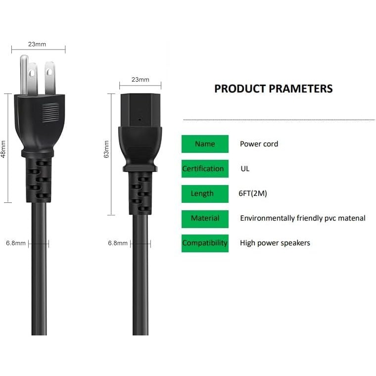 3 PRONG สายไฟเปลี่ยน Vizio TV 37" 42" 47" 50" 49" 55" LCD TV สําหรับ Vizio VX32L VW32L VX37L VW26L V