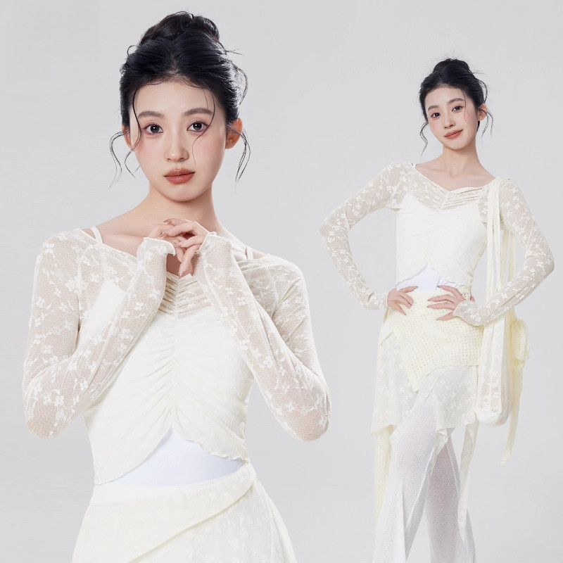 ผู้ใหญ่ฤดูใบไม้ร่วงใหม่ลูกไม้หนึ่งคําปกจีบผ้ากอซเต้นรําเสื้อผ้าชุดกระโปรงผิดปกติ