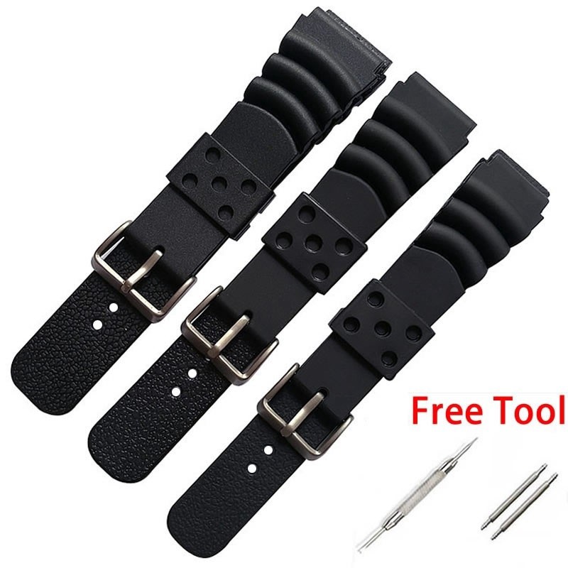 สายนาฬิกายาง Divers ยูรีเทน DAL0BP 20mm 22mm 24mm Monster Diver Strap SKX007 SKX173
