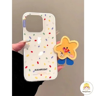 เคสไอโฟน 13 สำหรับ iPhone 11 15 16 12 14 Pro Max 16 14 15 Plus 16 15 13 12 Pro ตัวอักษรภาษาอังกฤษจุดสีสันเรียบง่ายปกใหม่