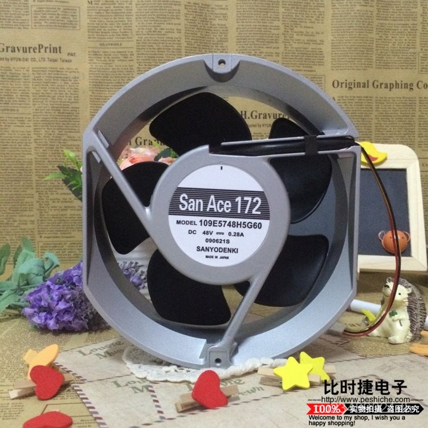 109E5748H5G60 Long Life San Fan DC48V Sanyo Ace172 นําเข้าเดิม 0.28A