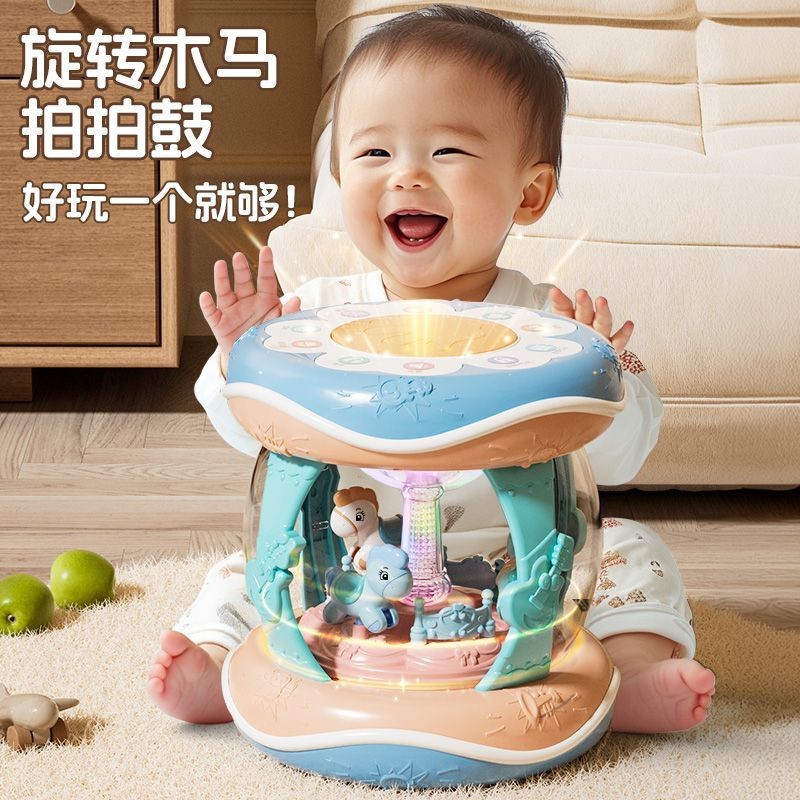 Baby Pat Drum Baby over 6 เดือนการศึกษามือ Pat กลอง 8 เพลงเด็ก Carousel 12 เด็กวัยหัดเดินของเล่น 9.8