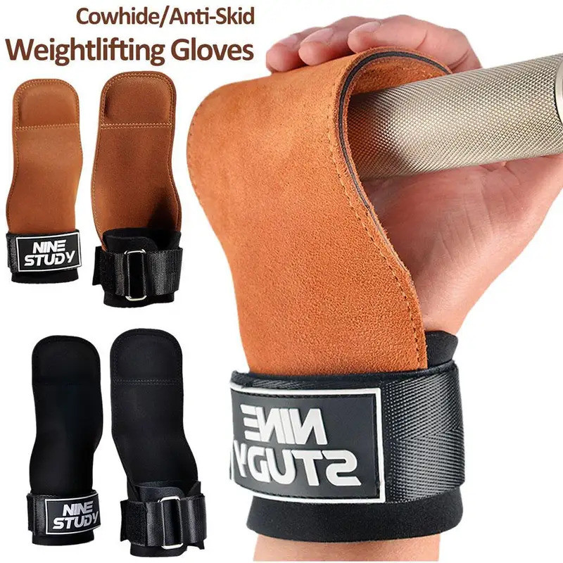 1 Pair Gym Gloves Weightlifting Workout Hand Palm Protector Gymnastics Hand Grips Pull Up Kettlebell