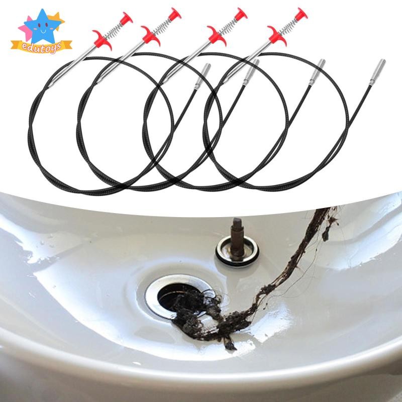 [Edstars] 4x Drain Snake Hair Drain Clog Remover เครื่องมือทําความสะอาดรางน้ํา, น้ํายาทําความสะอาดท่