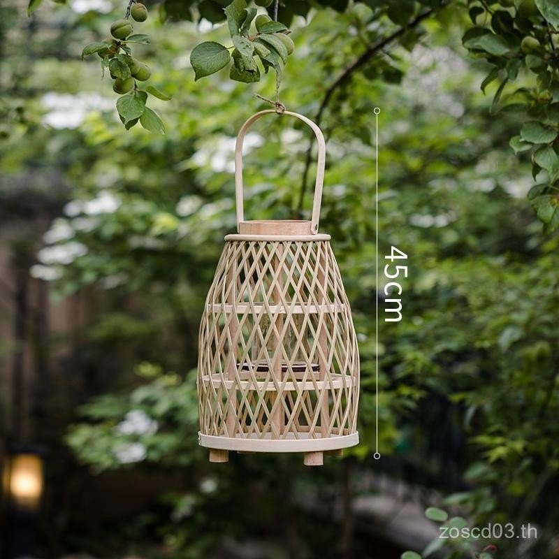 โคมไฟแขวนไม้ไผ่หวายน้ำหนักเบา ออกแบบสวยงามสำหรับตกแต่งภายในบ้านสไตล์ชาห้อง แบบPastoral รุ่น B & B รห