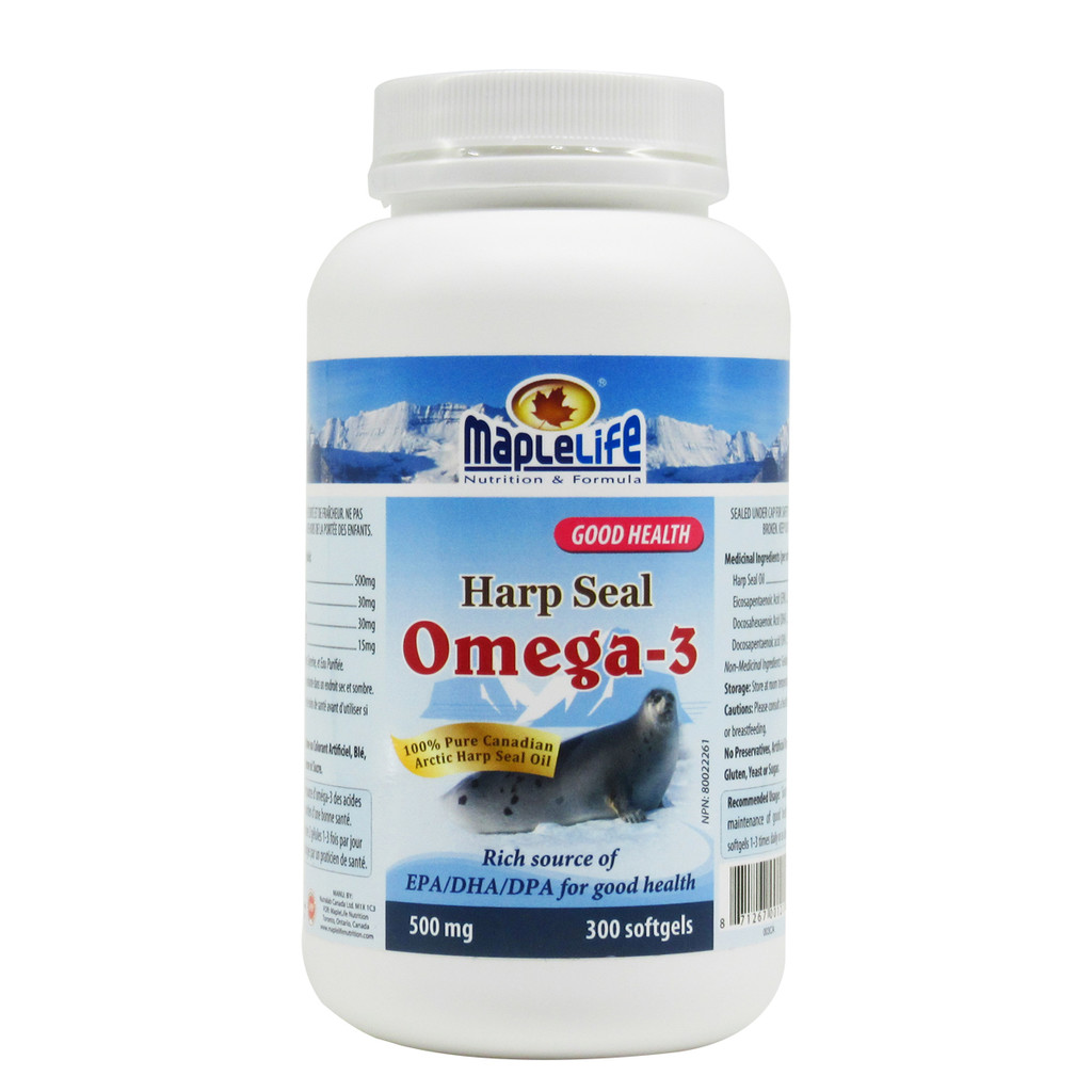 Canada MapleLife MapleLife Seal Oil 300 แคปซูล Omega3 สุขภาพหัวใจ