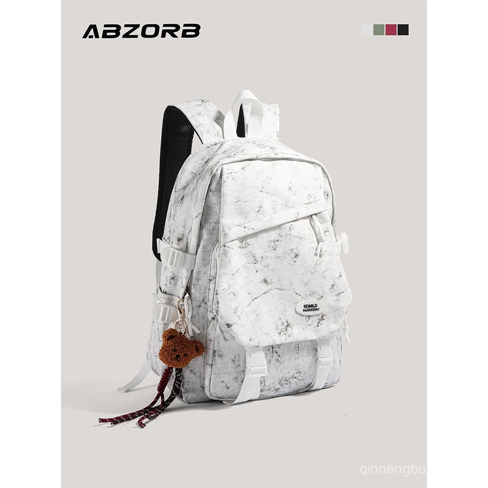 ABZORB กระเป๋าเป้ลายสีเข้ม ความจุมาก สำหรับมัธยมต้น