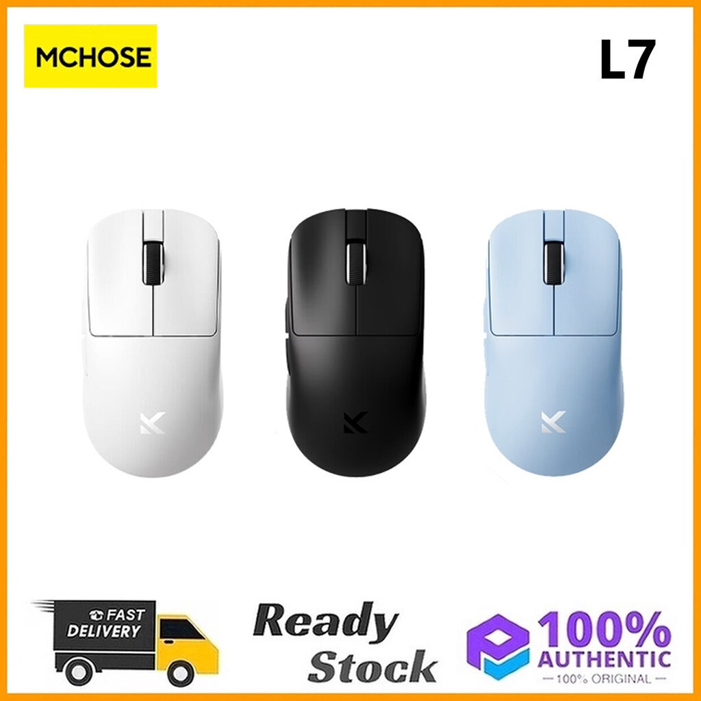 Original MCHOSE L7 สามโหมดเกมวิดีโอเกมเมาส์ PAW3395 รองรับ Dual 8K Rate of Return 0.125ms Ultralow D