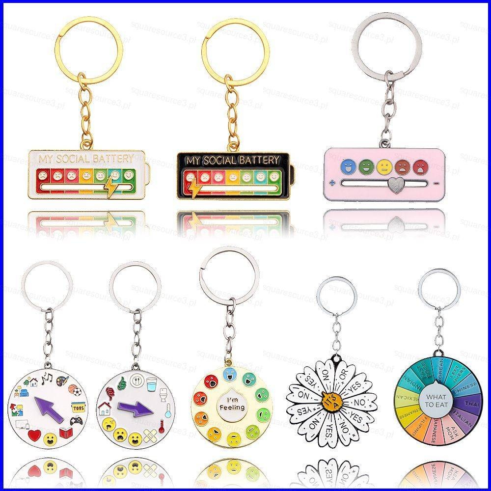 SQ3 MY SOCIAL BATTERY อารมณ์พลังเปลี่ยนเข็มกลัดการ์ตูนน่ารัก pin Expression การจัดการเดซี่พวงกุญแจ Q