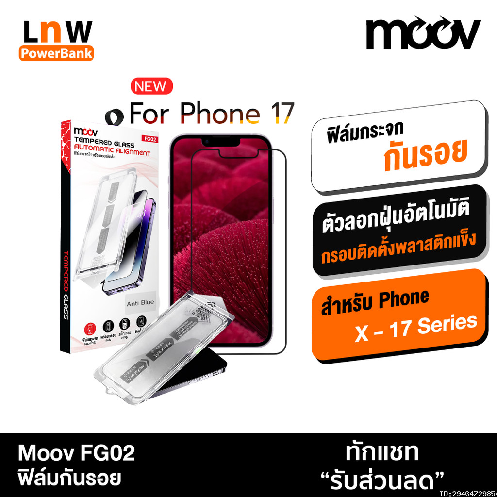 [แพ็คส่ง 1 วัน] Moov FG02 ฟิล์มกระจก ฟิล์มไอโฟน กันมอง ถนอมสายตา ฟิล์มด้าน For iPhone 17 16 15 14 13