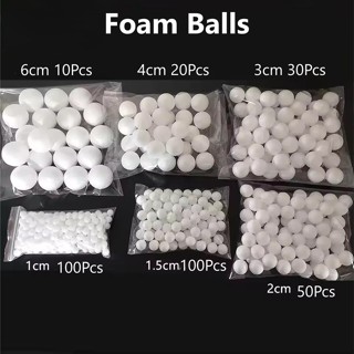 รอบ Styrofoam Balls คริสต์มาสสีขาวประดิษฐ์โฟมหัตถกรรมลูกบอล …