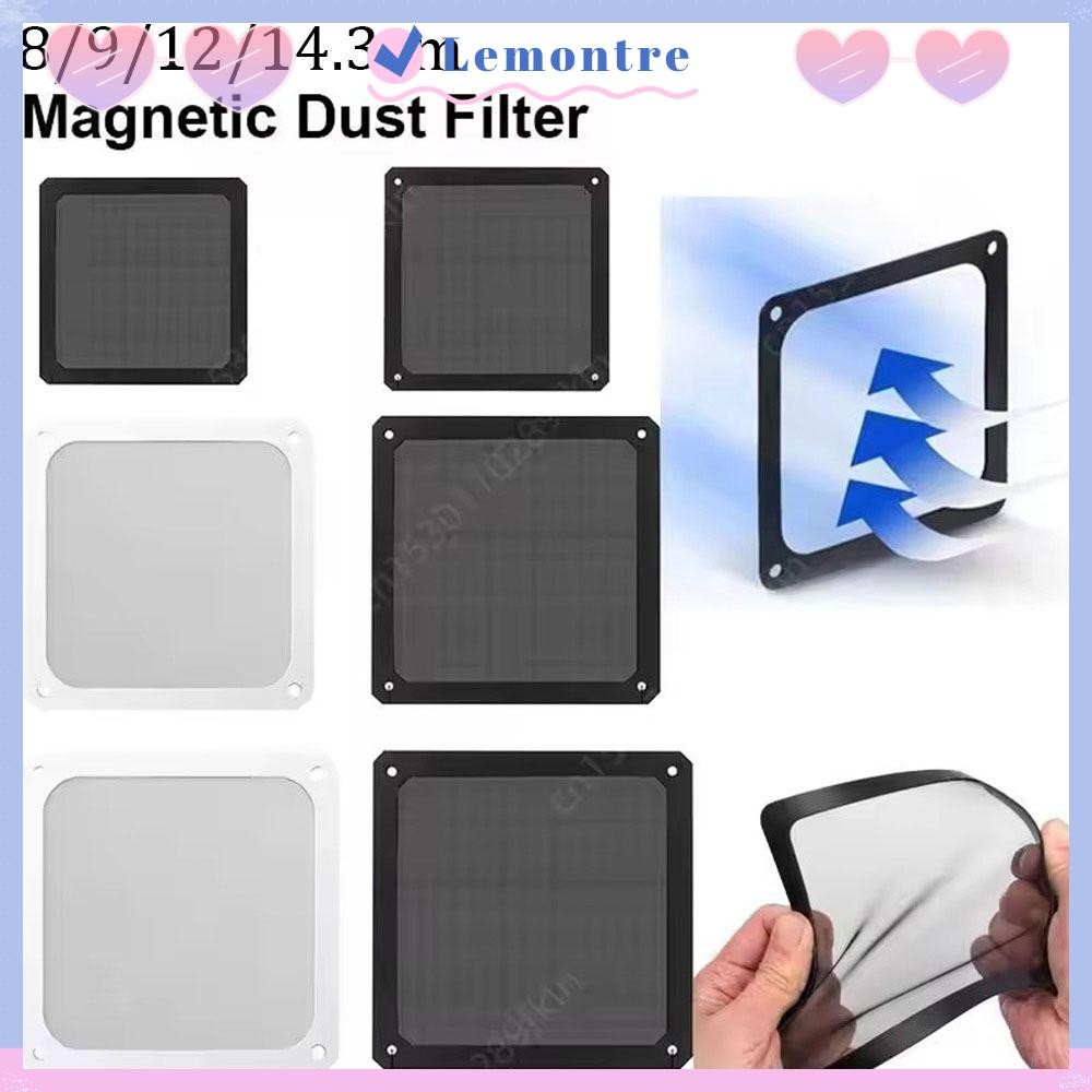 LEMONTRE PC Chassis Cooling Fan Dust Filter, with Hole 80mm 90mm 120mm 143mm Dust Mesh Cover, Magnet