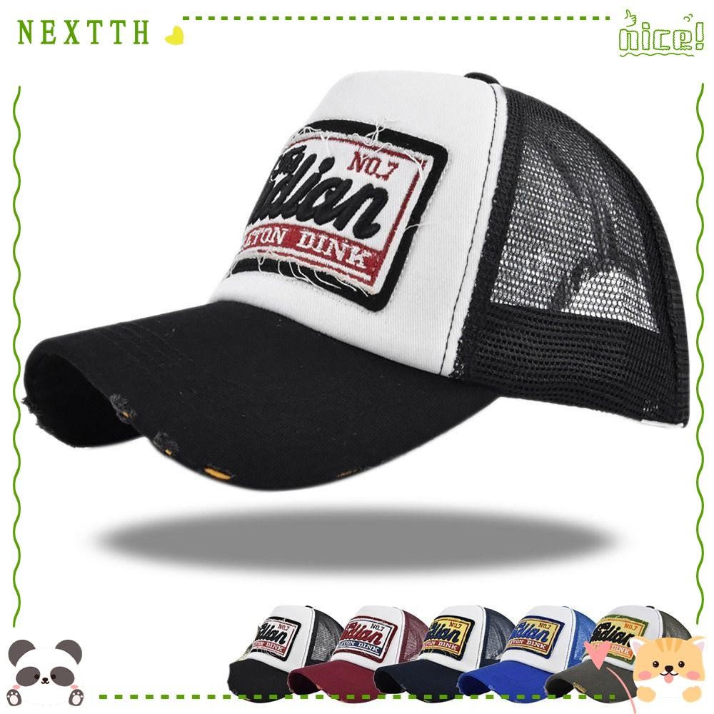 Nextth หมวก Snapback, ตัวอักษรเย็บปักถักร้อยสไตล์ฮิปฮอปตาข่ายเบสบอลหมวก, ผ้าฝ้ายสบายระบายอากาศปรับหมวกป้องกันแสงแดดวัยรุ่น