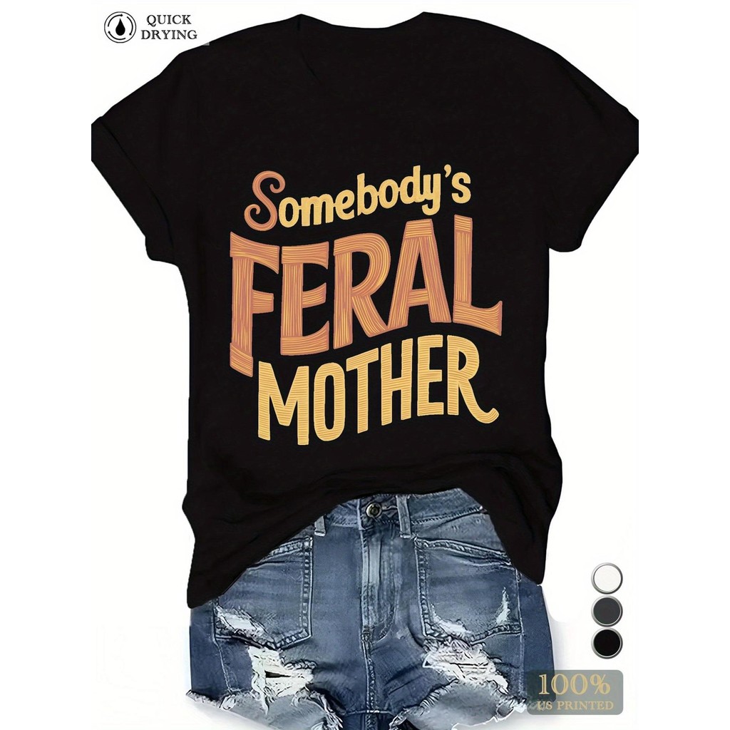 FeralMother Short Sleeve Plus Size SSomebody Ladies COD T Sports Shirt 7NBP