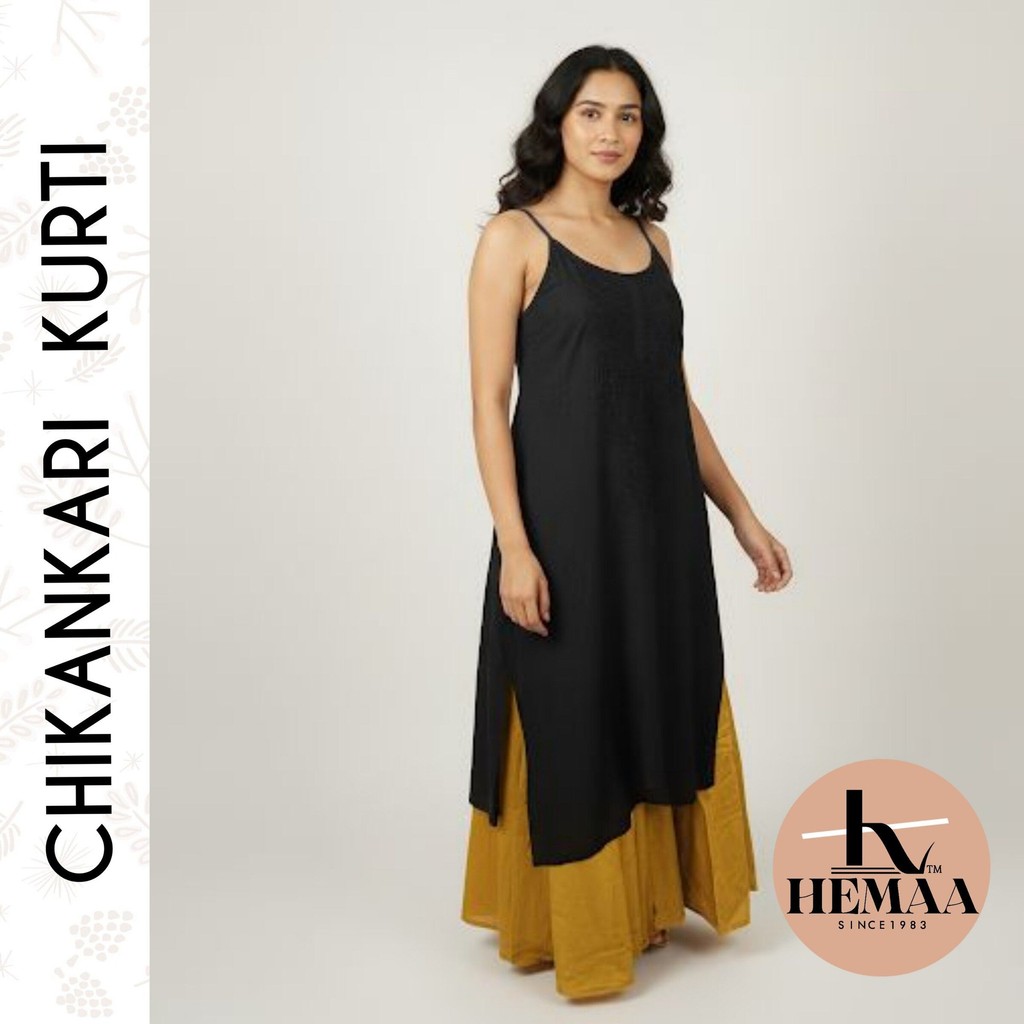 Chikankari kurti top Handmade kurti Modern ชุดอินเดีย