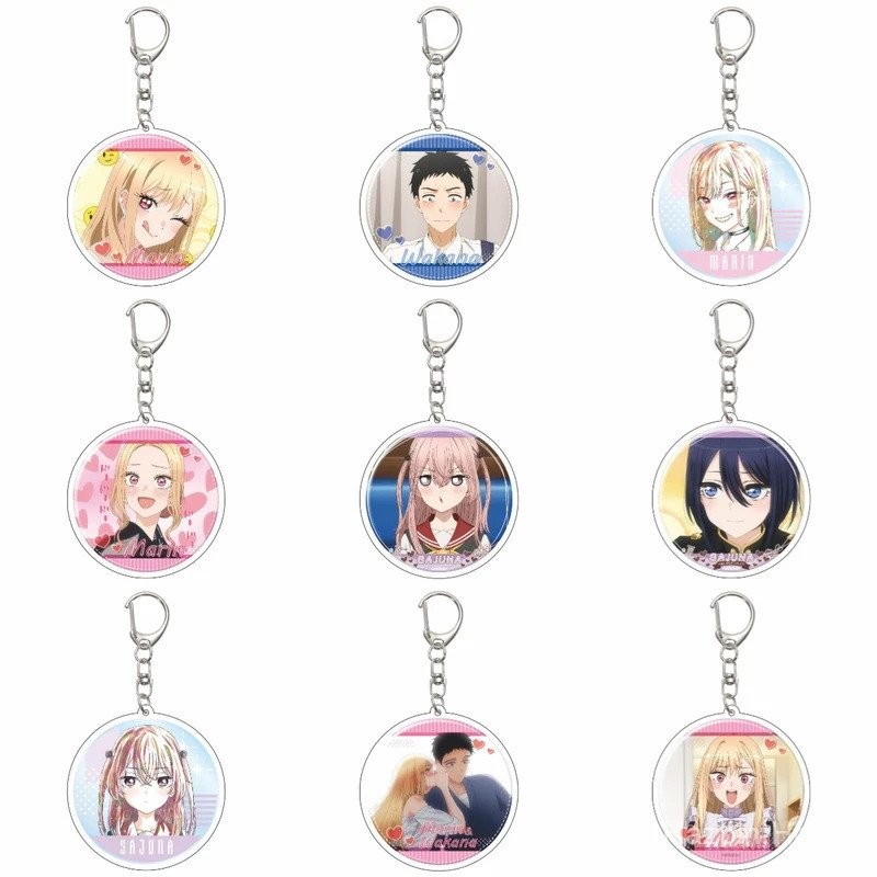 55MM อะนิเมะ My Dress Up Darling พวงกุญแจ Inui Shinju/Gojo Wakaana/Inui Sajuna พวงกุญแจอะคริลิครุ่นแ