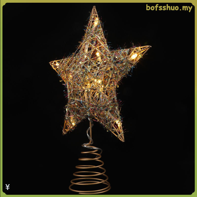 ไฟคริสต์มาส Tree Star Xmas Trees Topper Tooper Lighted ตกแต่งเครื่องประดับ bosshuo