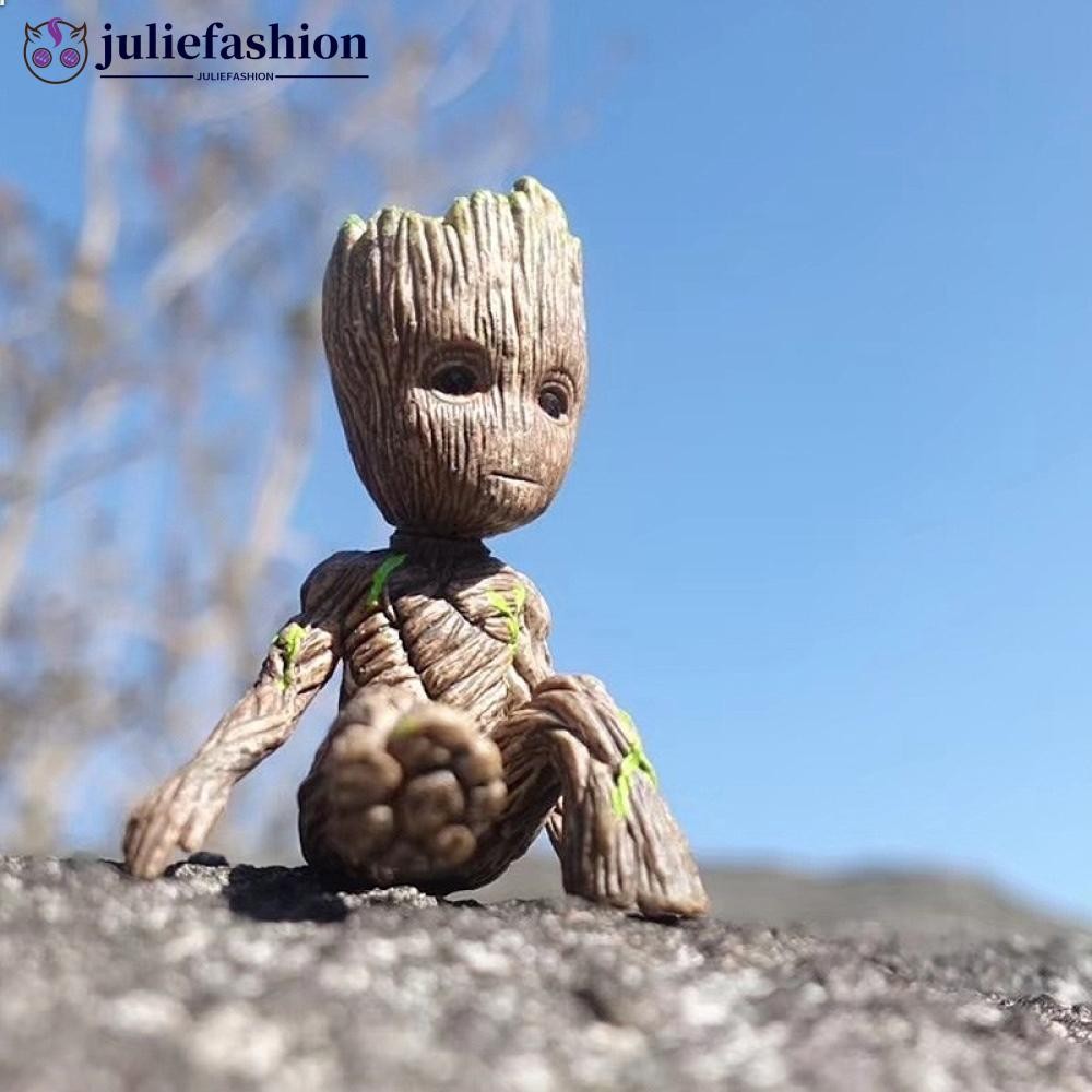 JULIEFASHION ตกแต่งรถ tree Grout นั่งสะสมอะนิเมะของเล่น PVC การ์ตูน Mini Action Figure ตุ๊กตาของเล่นรุ่น L3N8