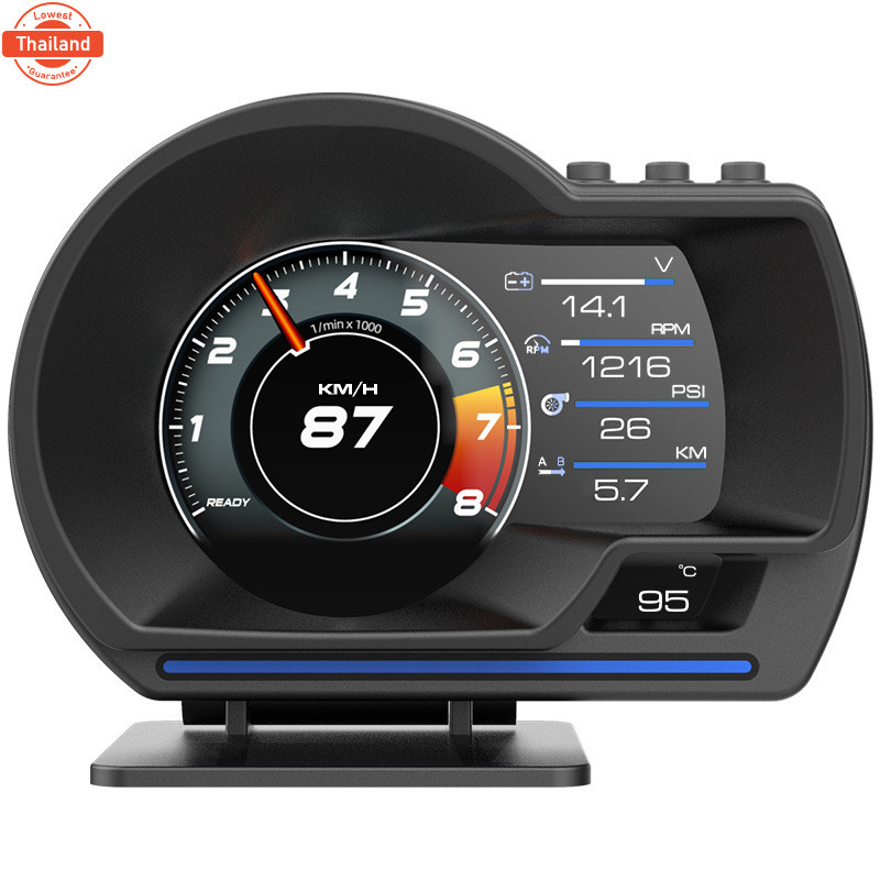 ส่งฟรีทั่วไทย OBD2 สมาร์ทเกจ Smart Gauge Digital Meter/Display P6 Plus + GPS genuineเมนูภาษาไทย ง่าย
