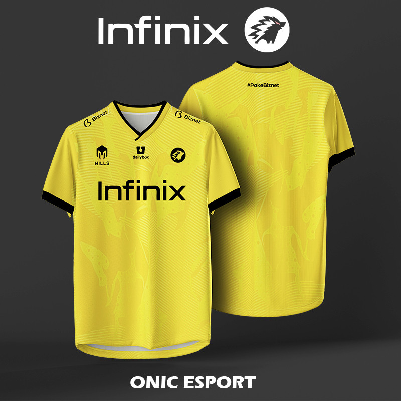 ONIC ESPORTS INFINIX JERSEY FANISSUE V-NECK SHORT SLEEVE: Size: S-2XL