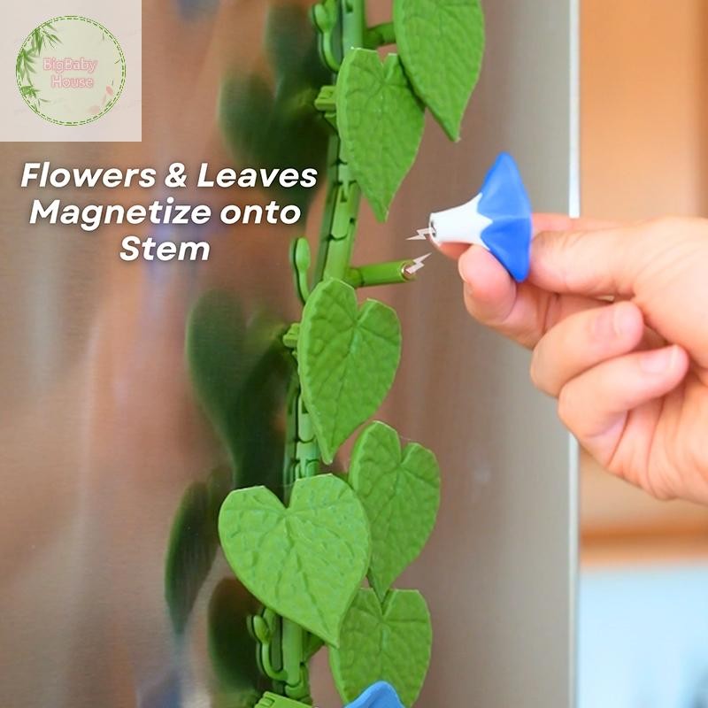 BigBabyHouse Morning Glory แม่เหล็ก 3D พิมพ์ประดิษฐ์ Morning Glory ตู้เย็นแม่เหล็กตกแต่งเหมาะสําหรับ