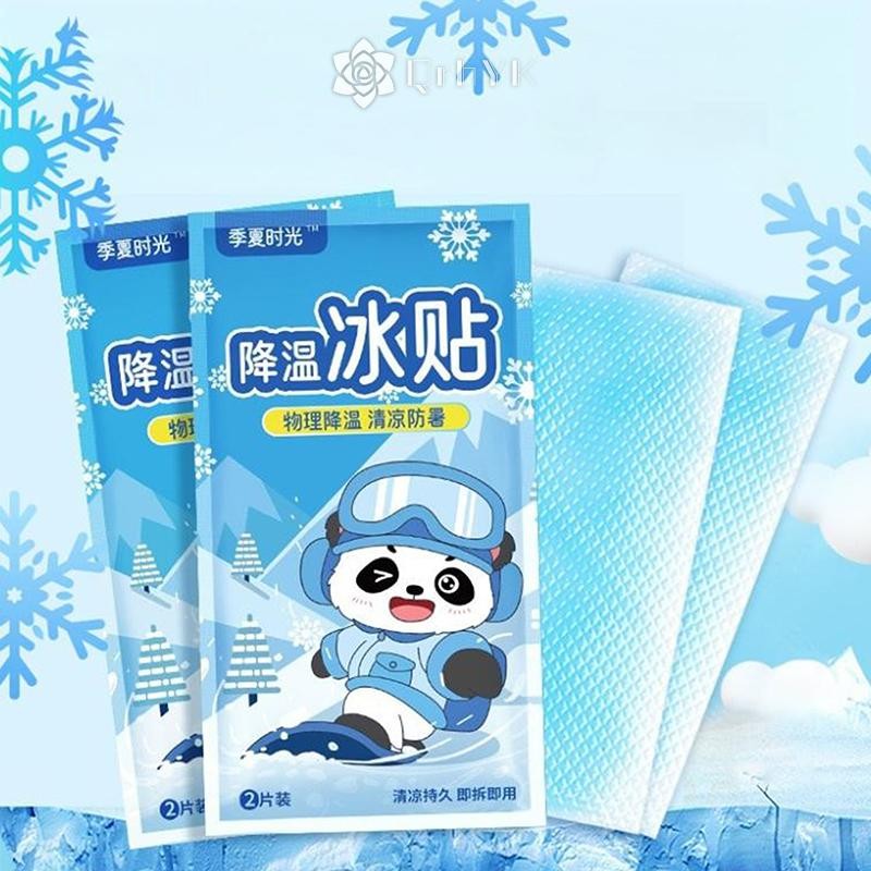 QrhYK 5 ชิ้น Baby Cool Fever Cooling Patch ฤดูร้อนทางกายภาพ Cooling Ice Cool Fever Pads แบบพกพารสผลไ