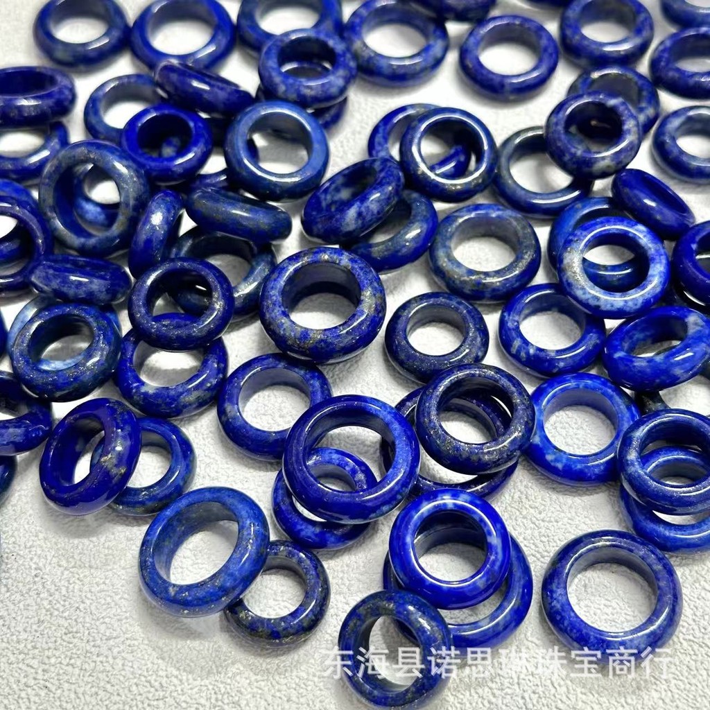 หินธรรมชาติ Lapis Lazuli สำหรับทำกำไลและแหวน พร้อมลูกปัดและคลิป