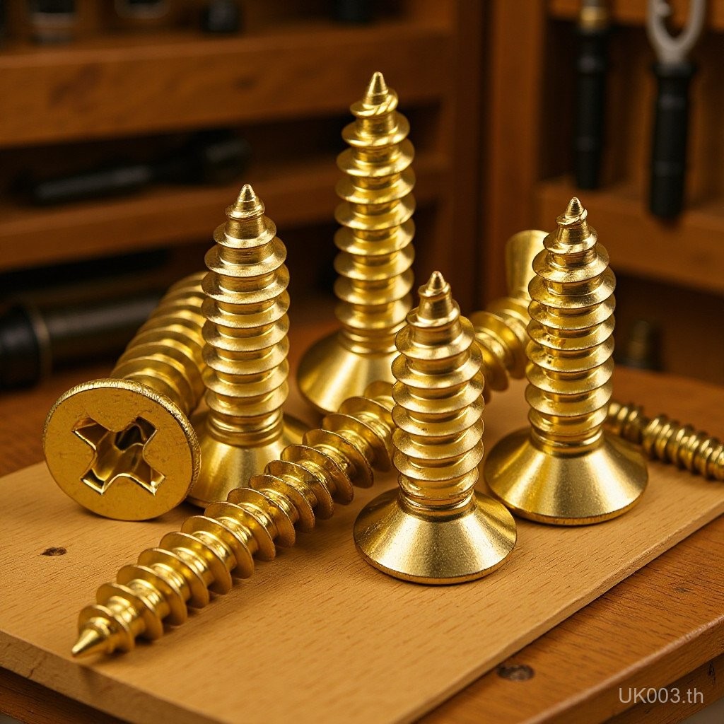Self-Tipping Gold KA หัว Countersunk Gold-Plated M4/Gold สกรู M5 หัวแบน/สแตนเลส Phillips สกรู M3201 