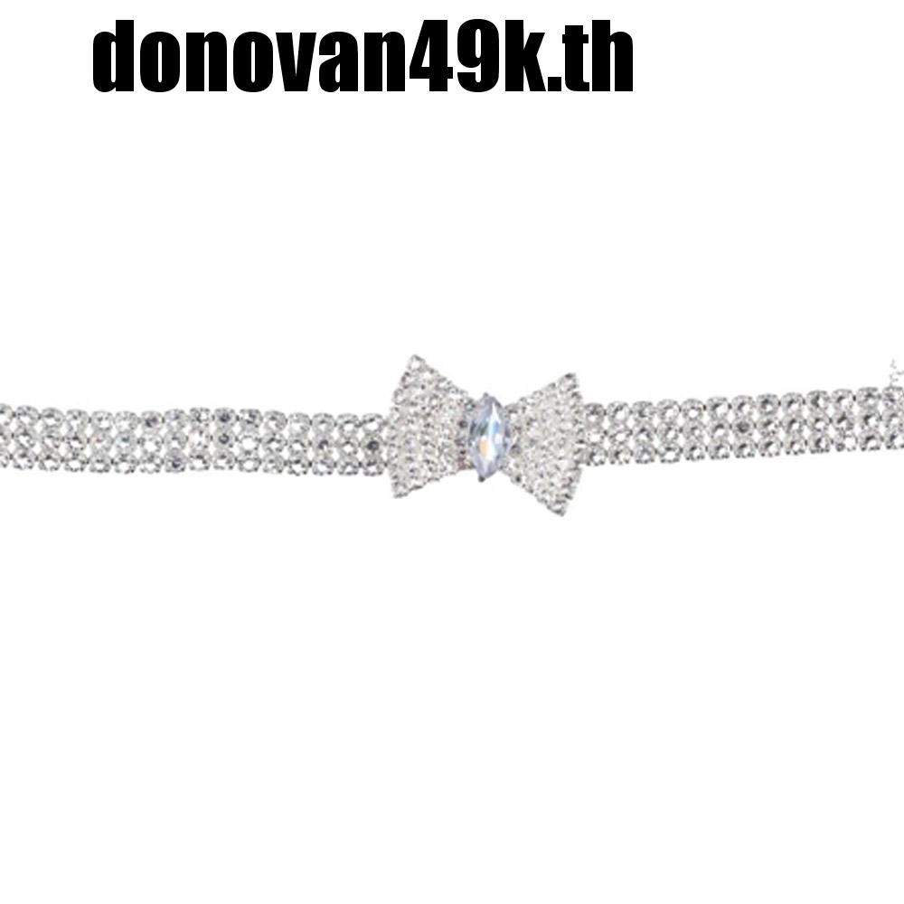 DODONVAN49K สร้อยคอสุนัขเครื่องประดับโซ่สุนัข Bling แฟชั่น Diamante สําหรับแมวและสุนัขอุปกรณ์สัตว์เล