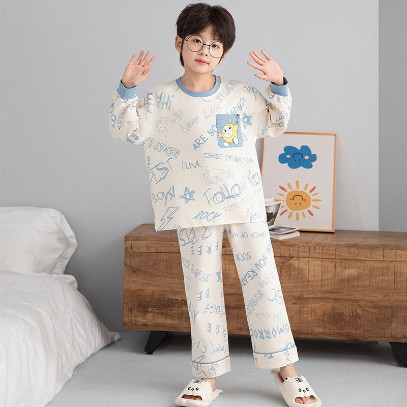 ชุดนอนเด็กแขนแร็กแลน แบบสองชิ้น แขนยาว สบายๆ สำหรับวัยหัดเดิน - รูปที่ 7