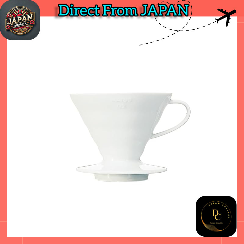 HARIO V60 Transparent Dripper 02 Ceramic White for 1-4 Cups, Coffee Hand Drip, Made in Japan VDCR-02